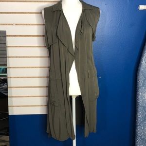 Trench coat style vest cardigan